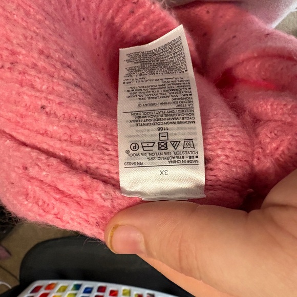 Old Navy Women’s Pink Cable Knit Crewneck Sweater – Size 3X (New Without Tags) - Picture 4 of 4